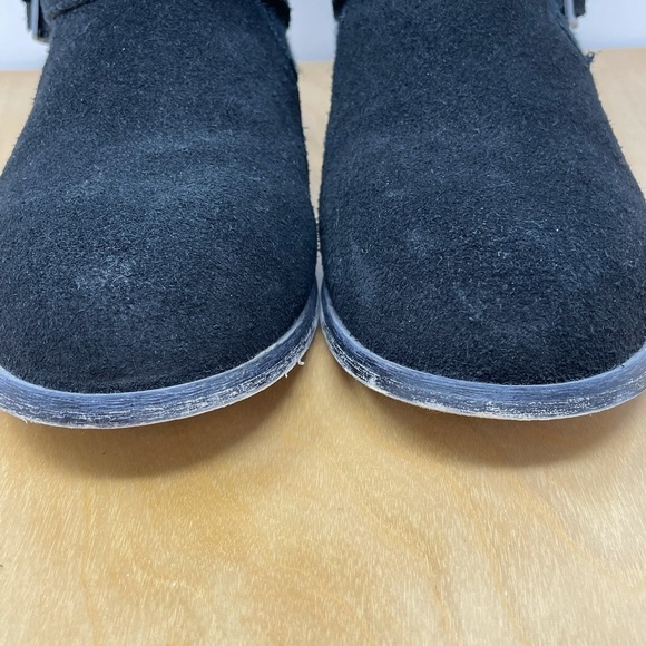 BearPaw Black Suede/Knit Shania Ankle Boots Sz 9 - Picture 3 of 9